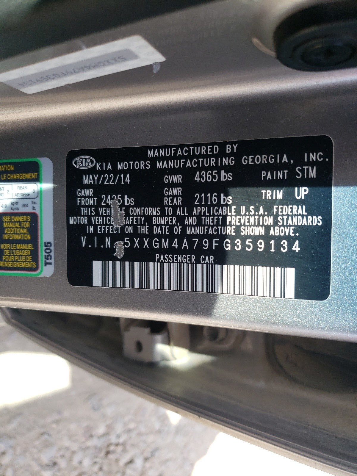 2015 KIA OPTIMA LX - 5XXGM4A79FG359134