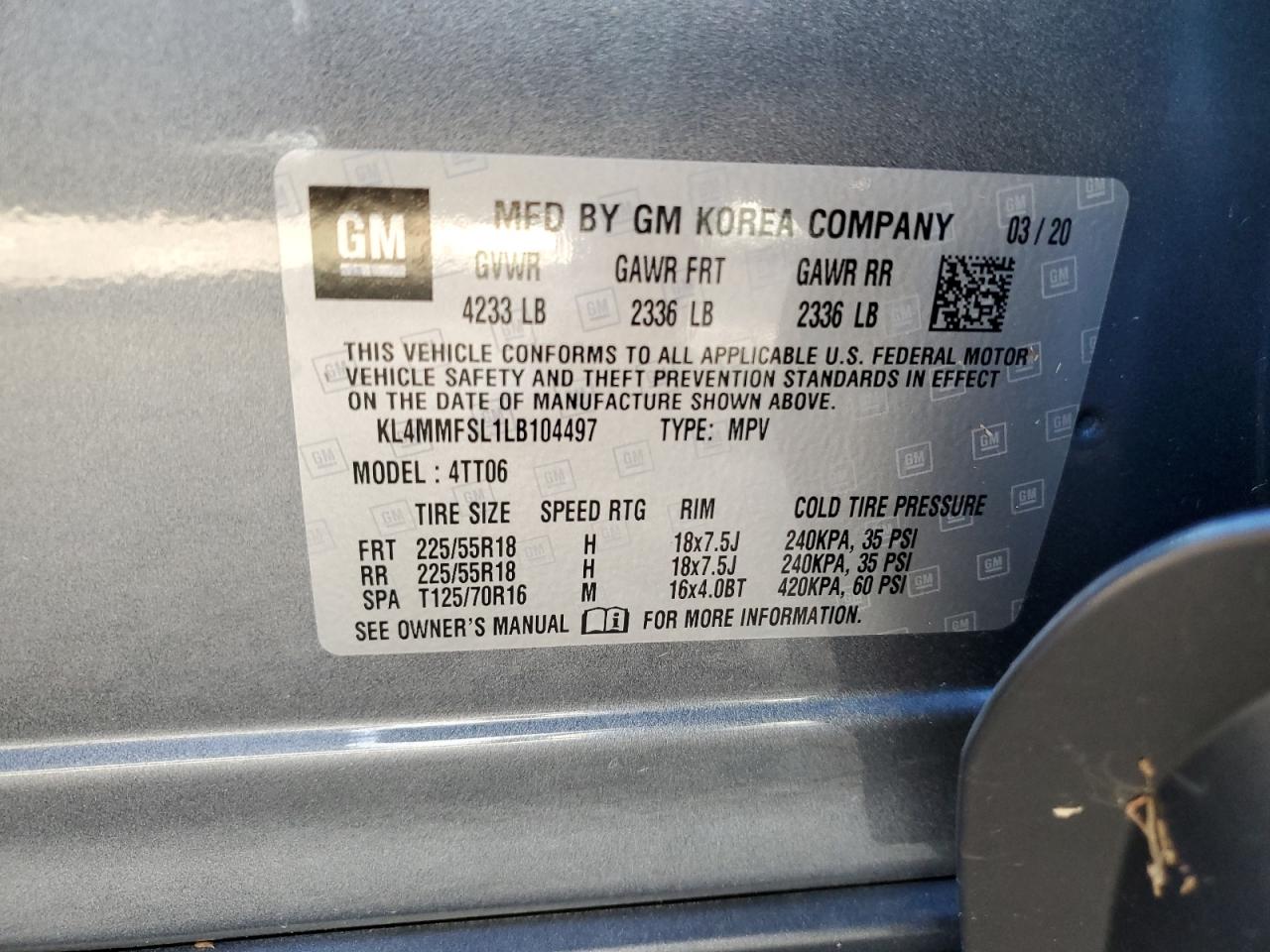 2020 BUICK ENCORE GX - KL4MMFSL1LB104497