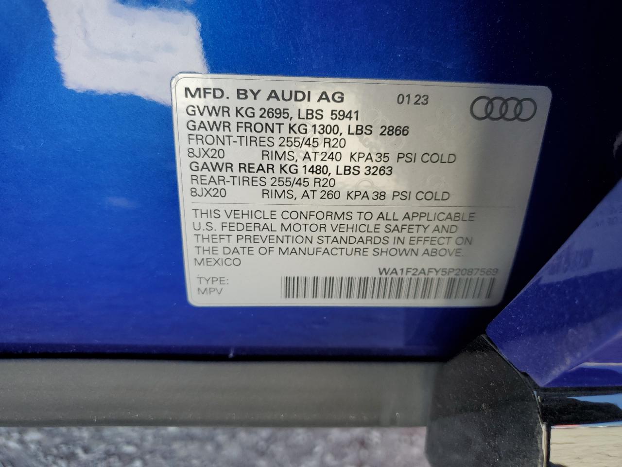 2023 AUDI Q5 E PREST - WA1F2AFY5P2087569