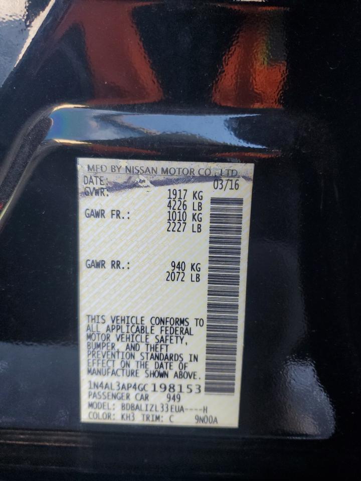 2016 NISSAN ALTIMA 2.5 - 1N4AL3AP4GC198153