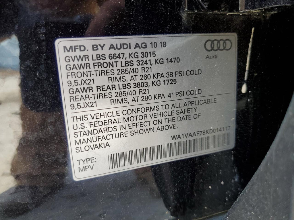 2019 AUDI Q7 PRESTIG - WA1VAAF78KD014117