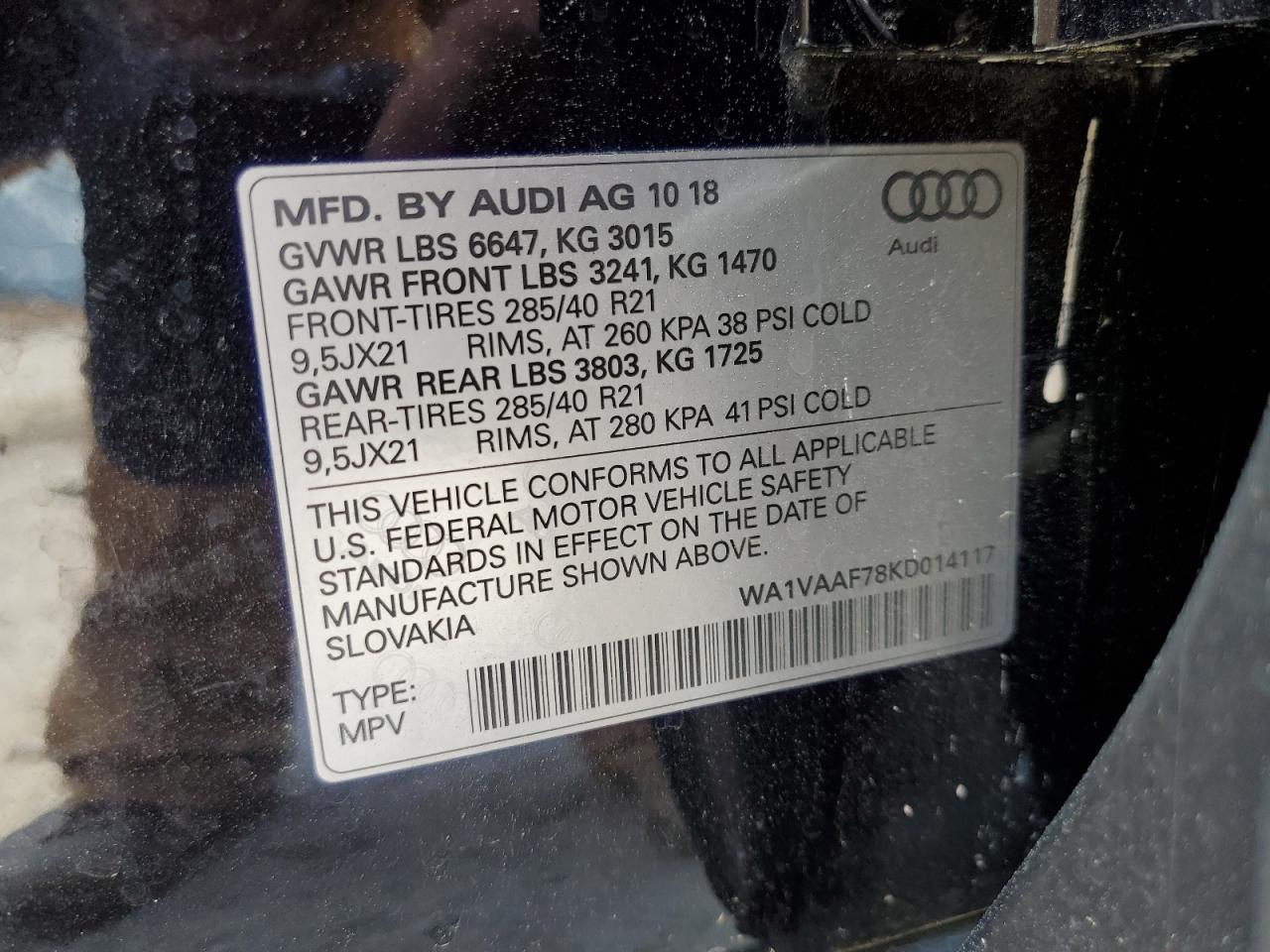 2019 AUDI Q7 PRESTIG - WA1VAAF78KD014117
