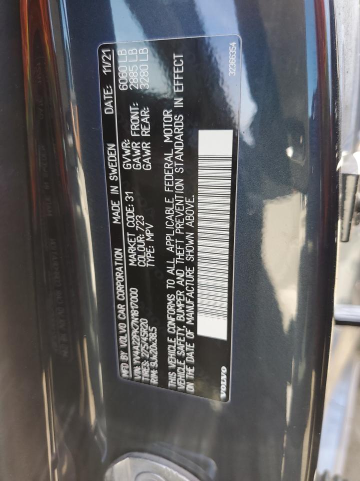 2022 VOLVO XC90 T6 MO - YV4A22PK7N1817000