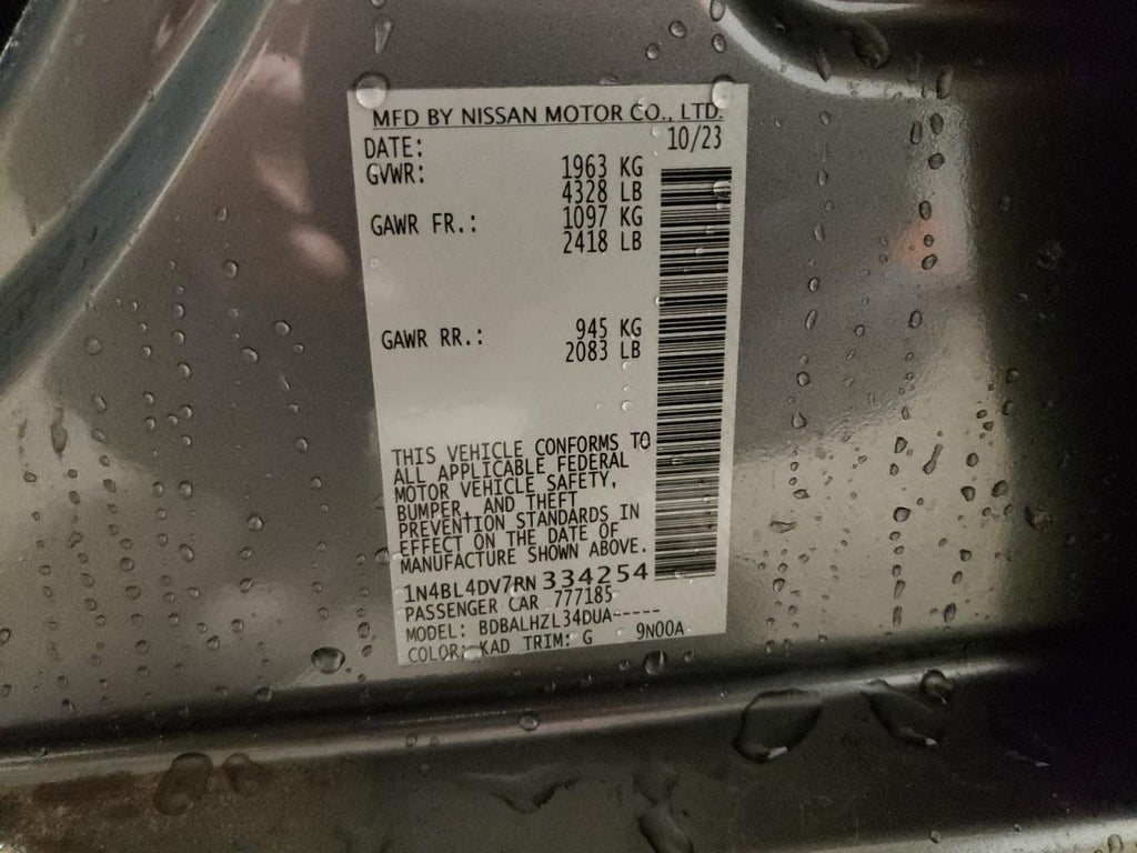 2024 NISSAN ALTIMA SV - 1N4BL4DV7RN334254