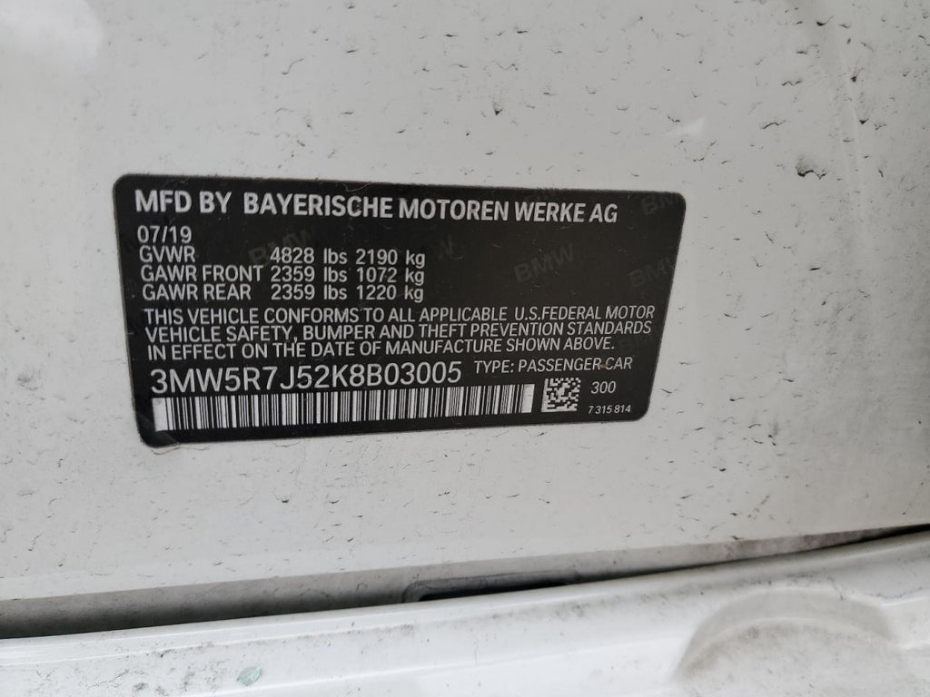 2019 BMW 330XI - 3MW5R7J52K8B03005