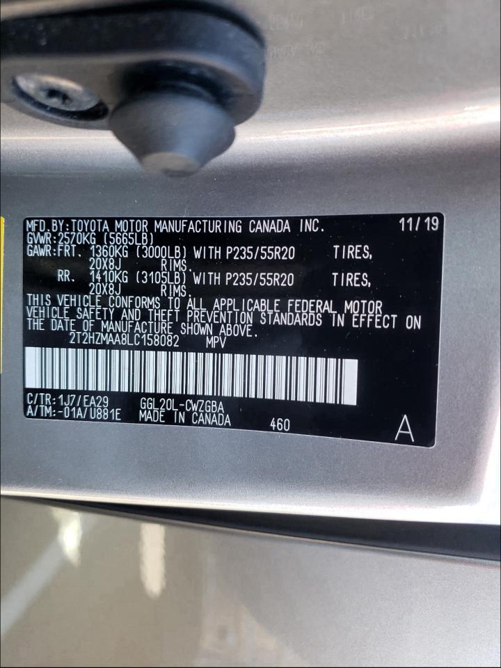 2020 LEXUS RX 350 - 2T2HZMAA8LC158082