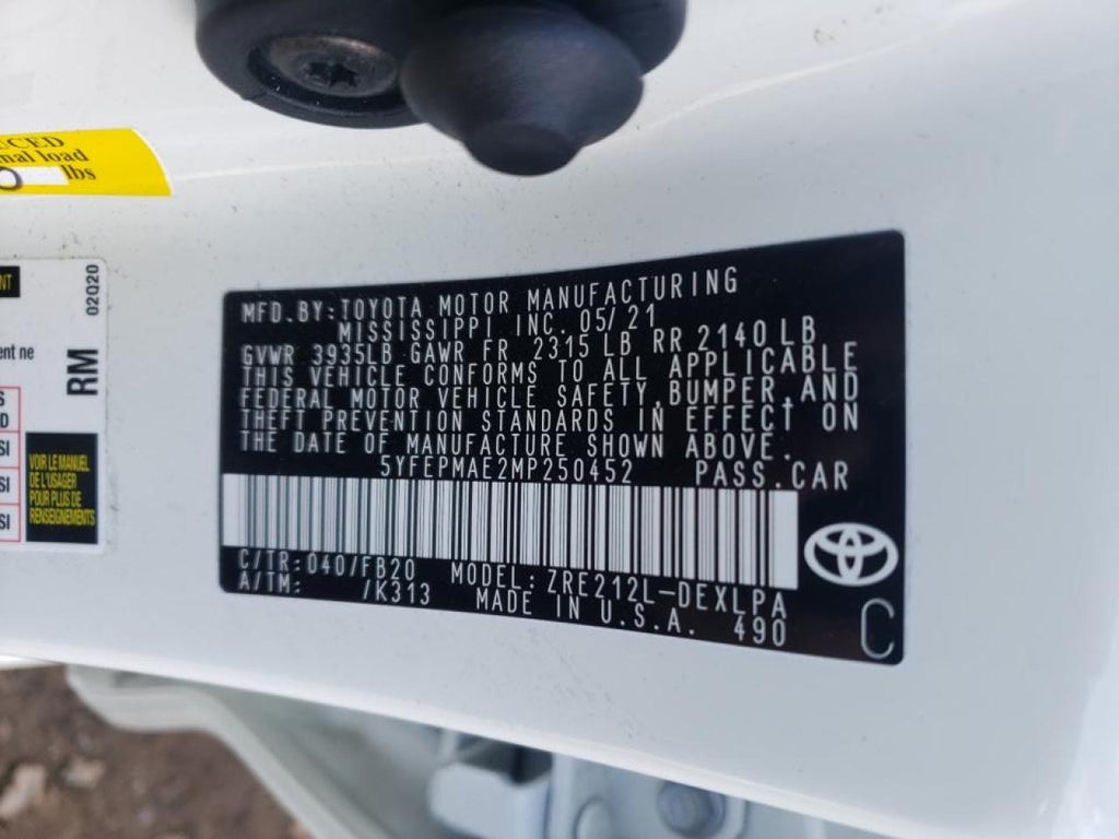 2021 TOYOTA COROLLA LE - 5YFEPMAE2MP250452