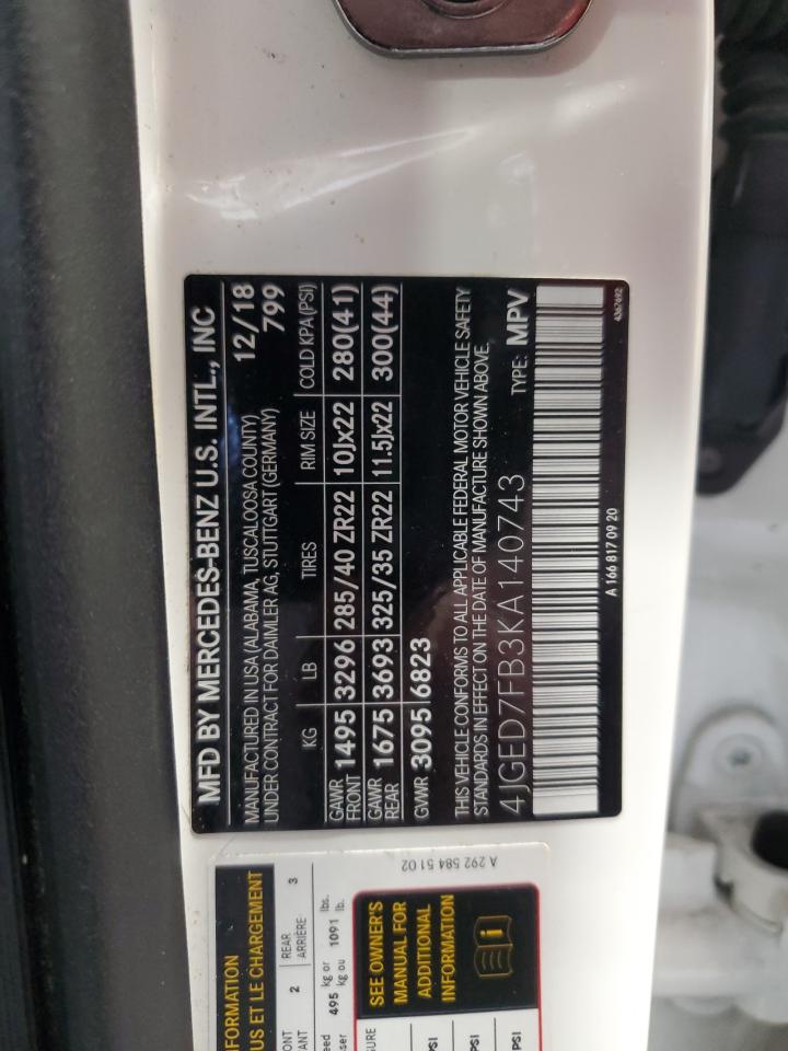2019 MERCEDES-BENZ GLE COUPE - 4JGED7FB3KA140743