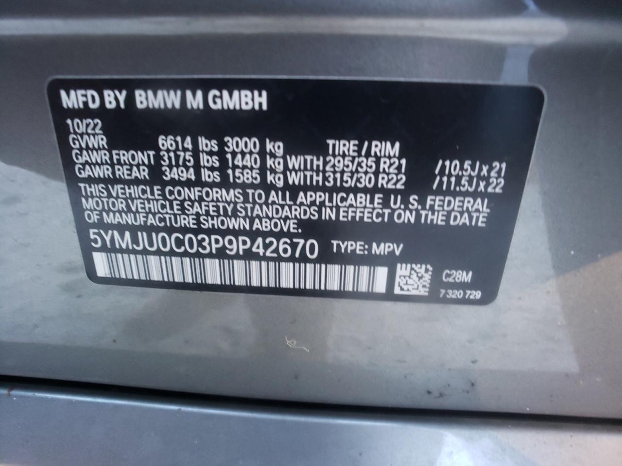 2023 BMW X5 M - 5YMJU0C03P9P42670