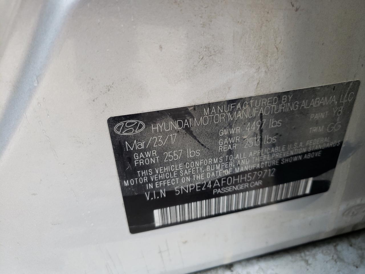2017 HYUNDAI SONATA SE - 5NPE24AF0HH579712