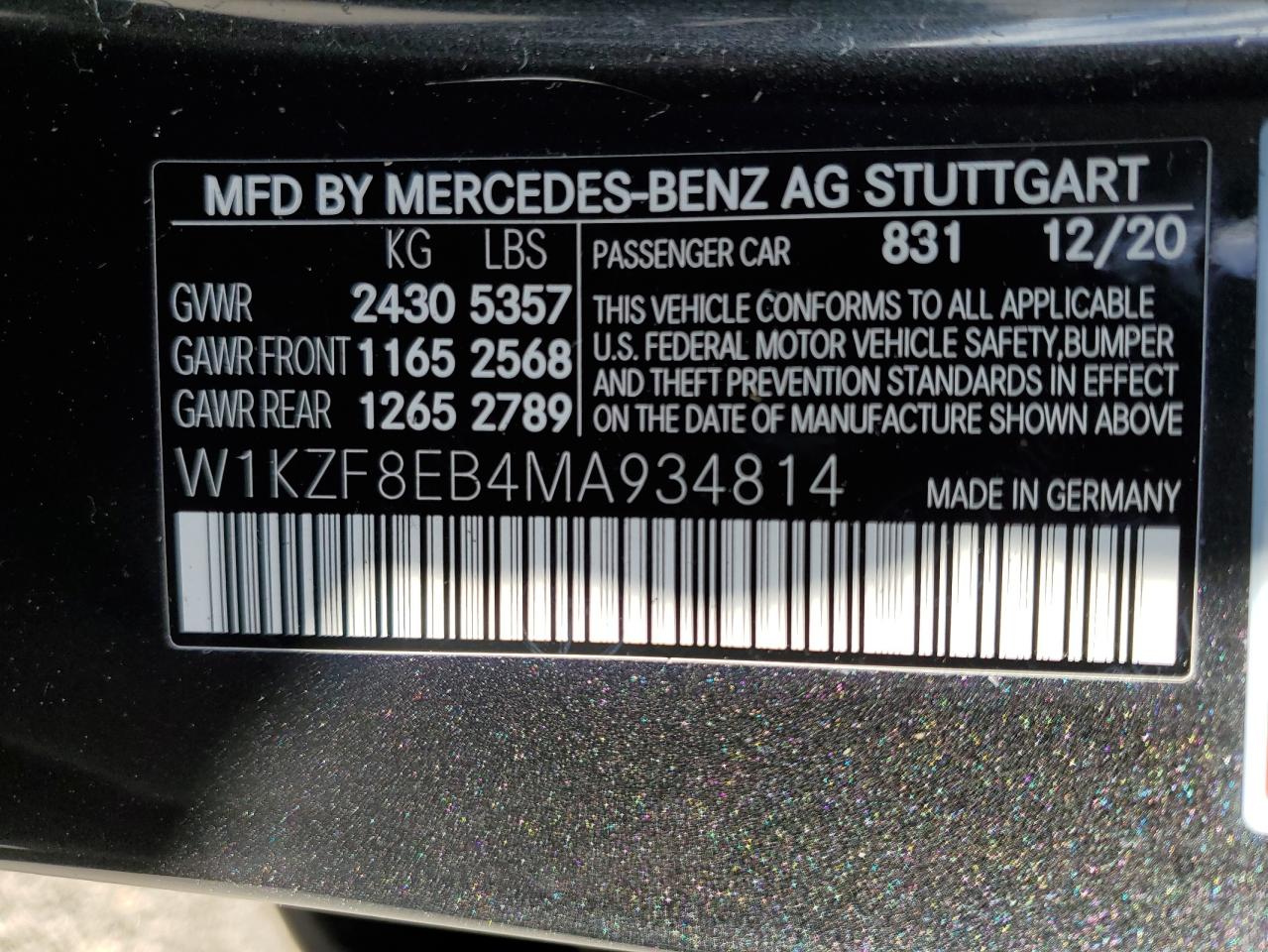 2021 MERCEDES-BENZ E 350 4MAT - W1KZF8EB4MA934814