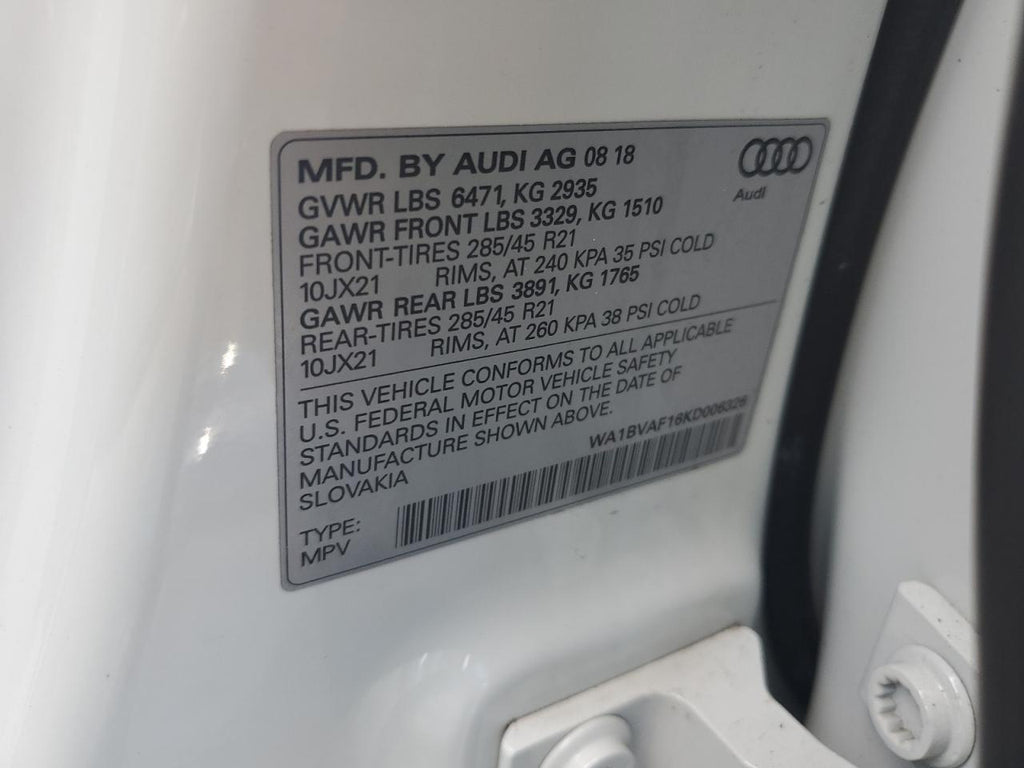2019 AUDI Q8 PREMIUM - WA1BVAF16KD006326