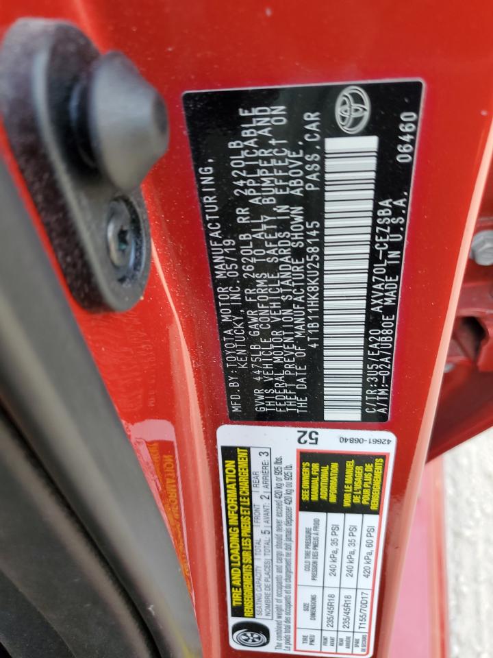 2019 TOYOTA CAMRY L - 4T1B11HK8KU258145