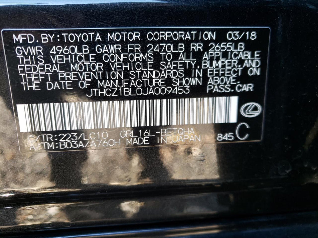 2018 LEXUS GS 350 BAS - JTHCZ1BL0JA009453