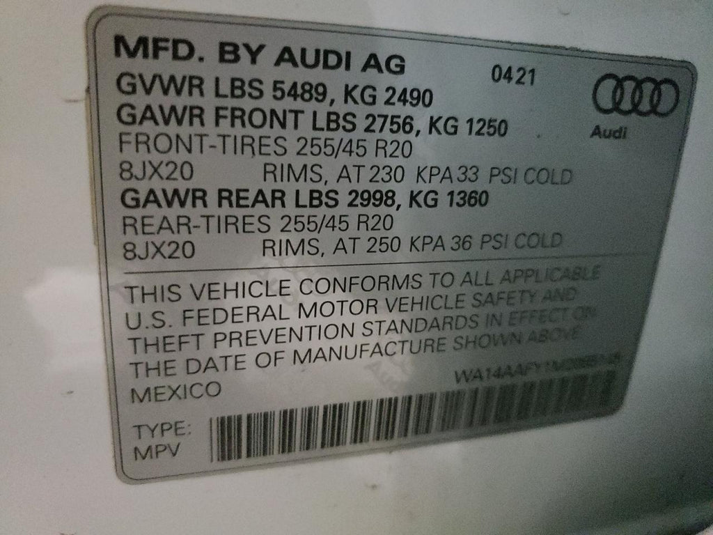 2021 AUDI Q5 SPORTBA - WA14AAFY1M2085145