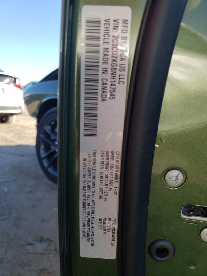 2022 DODGE CHALLENGER - 2C3CDZKG8NH147545