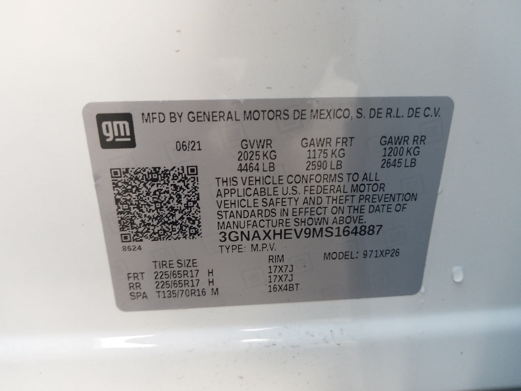 2021 CHEVROLET EQUINOX LS - 3GNAXHEV9MS164887