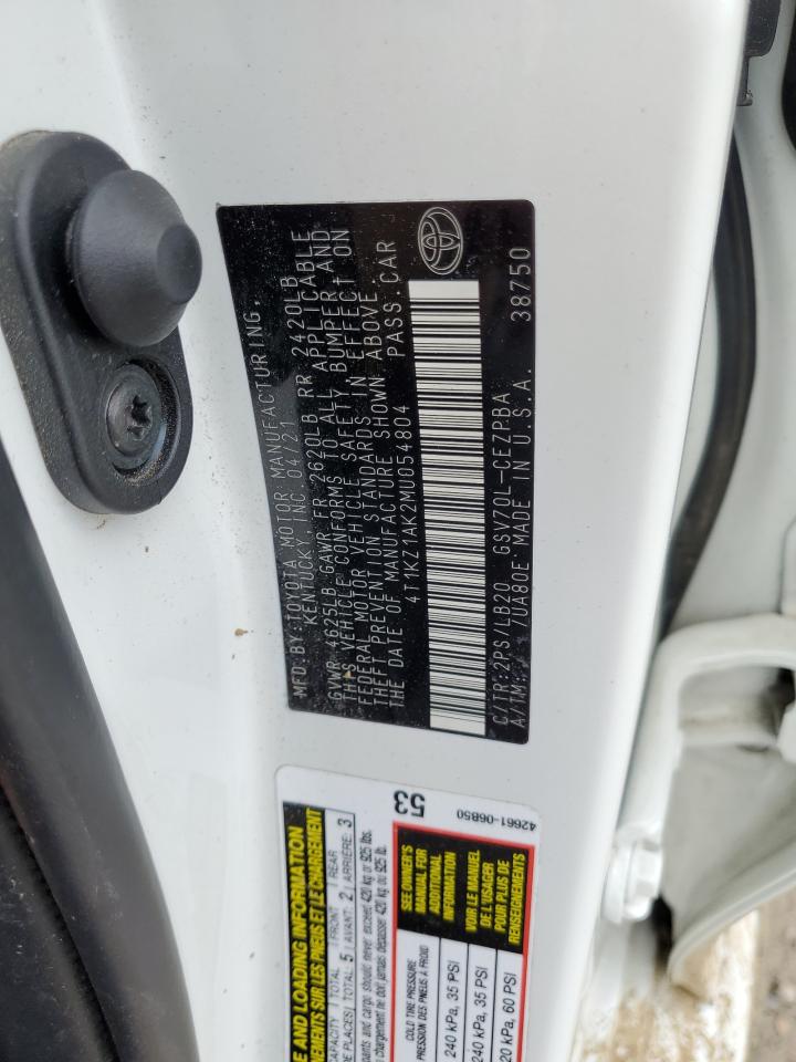 2021 TOYOTA CAMRY TRD - 4T1KZ1AK2MU054804