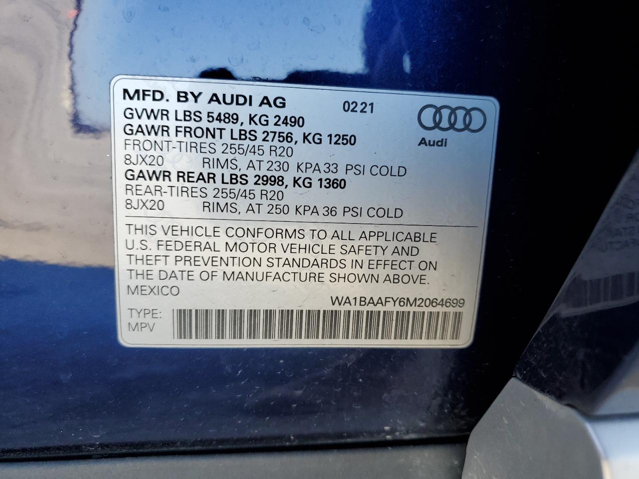 2021 AUDI Q5 PREMIUM - WA1BAAFY6M2064699